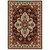 Homeroots Home Decor 5' x 8' Oriental Area Rug, Red Ivory Orange and Blue, Stain Resistant with Fringe