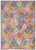 Homeroots Home Decor Muted Brights Floral Diamond Area Rug, Distressed Finish, 7' x 10' Size