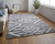 Homeroots Home Decor 5' x 8' Gray and Ivory Geometric Power Loom Stain Resistant Area Rug