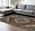 7' X 10' Red And Blue Oriental Area Rug With Fringe