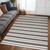 5' X 8' Black And White Striped Dhurrie Hand Woven Stain Resistant Area Rug