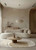 7' X 9' Beige Cream And Tan Abstract Oval Rug