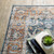 5' X 7' Blue Rust Gold And Olive Oriental Printed Stain Resistant Non Skid Area Rug - 606114618584