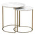 Set of Two Gold and Marble Accent Tables - 808230033993