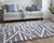 Homeroots Home Decor 9' x 12' Gray and Ivory Geometric Power Loom Stain Resistant Area Rug