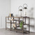 66" Brown Solid Wood Frame Console Table Five Shelves