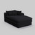 67" Black Corduroy Right Hand Facing Chaise Lounge Chair