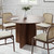 42" Brown Wood Pedestal Base Round Top Dining Table