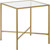 22" Brass And Clear Glass And Steel Square End Table