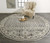 Homeroots Home Decor 9' Ivory, Taupe and Gray Round Abstract Stain Resistant Area Rug