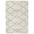 5' X 8' Ivory And Grey Geometric Shag Power Loom Stain Resistant Area Rug