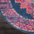 Homeroots Home Decor 8' Round Blue and Pink Medallion Area Rug, Blue and Pink, Round