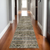 8' Gray And Ivory Abstract Runner Rug