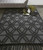 Homeroots Home Decor 5' x 8' Black and Gray Wool Geometric Hand Woven Area Rug with Fringe