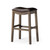 31" Brown Faux Leather and Solid Wood Backless Bar Height Bar Chair