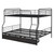 Black Full Over Queen Contemporary Metal Bunk Bed With Drawers
