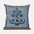 16x16 Gray Blue Red Blown Seam Broadcloth Floral Throw Pillow