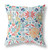 16" X 16" White And Red Broadcloth Floral Throw Pillow