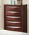 32" X 17" X 48" Espresso Wood Metal Chest