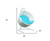 49" White Metal Indoor Outdoor Swing Chair with Aqua Cushion