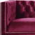 89" Burgundy And Black Velvet Sofa And Toss Pillows