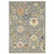 2' X 6' Grey Ivory Gold Salmon Red Blue And Green Oriental Power Loom Stain Resistant Runner Rug With Fringe