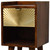 20" Chestnut And Gold Solid Wood Carved Geometric One Drawer Nightstand