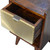 20" Chestnut And Gold Solid Wood Carved Geometric One Drawer Nightstand