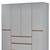 75" Gray Six Door Three Drawer Combo Dresser