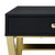 42" Black and Brass Writing Desk With Two Drawers