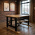 Brown and Black Solid Wood Dining Set With Attached Chairs