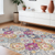 6' X 9' Blue and Ivory Floral Area Rug