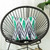 Black White and Green Long Ikat Decorative Throw Pillow Cover