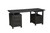 68" Black Carved Floral Scroll Solid Wood Computer Desk With Three Drawers