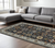 7' X 10' Blue And Ivory Oriental Area Rug With Fringe
