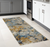 8' Gray And Ivory Abstract Runner Rug
