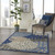 6’ x 9’ Blue Large Floral Indoor Outdoor Area Rug - 4512822808949