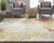Homeroots Home Decor 4' X 6' Ivory Yellow and Blue Wool Abstract Tufted Handmade Stain Resistant Area Rug
