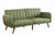 76" Green Linen And Wood Brown Sleeper Sofa