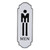 12" Black and White Metal Mens Room Wall Decor
