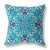 18" X 18" Blue Blown Seam Suede Geometric Throw Pillow