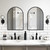 Set of Two Black Arch Wood Framed Bathroom Vanity Mirrors