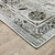 Homeroots Home Decor 4' x 6' Oriental Area Rug, Ivory Grey Charcoal Blue and Taupe, Stain Resistant