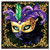 Mardi Gras Masked Black Cat Canvas Unframed Wall Art
