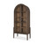 39" Dark Brown and Light Brown Wood Curio Cabinet With Two Doors