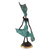 West African Vintage Hand Cast Bronze Figurine an African Dancer in Turquoise - 808230096417