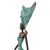 West African Vintage Hand Cast Bronze Figurine an African Dancer in Turquoise - 808230096417