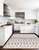 8' X 11' White Modern Geometric Grid Area Rug