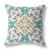 26" X 26" Off White And Blue Broadcloth Floral Throw Pillow