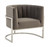 Glam Grey and Steel Channel Tufted Velvet Accent Chair